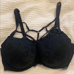 Cacique Black Strappy Lace Bra